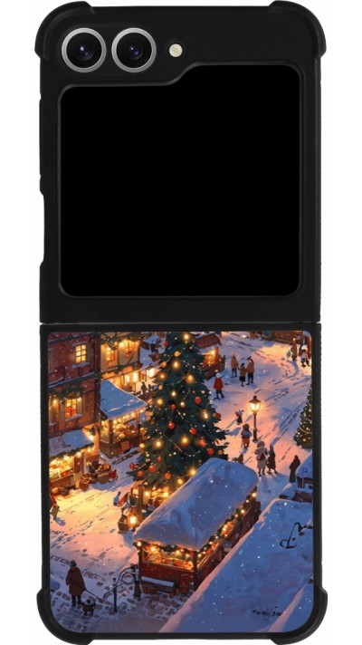 Samsung Galaxy Z Flip6 Case Hülle - Silikon schwarz Christmas 25 Xmas Village
