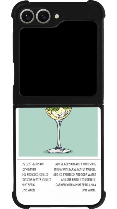 Samsung Galaxy Z Flip6 Case Hülle - Silikon schwarz Cocktail Rezept Hugo