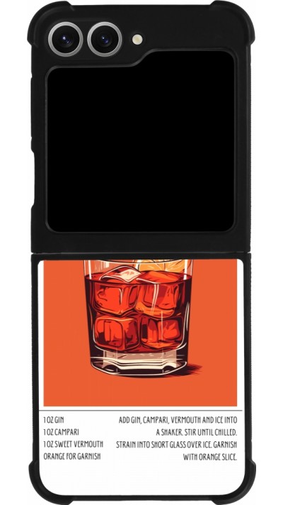 Samsung Galaxy Z Flip6 Case Hülle - Silikon schwarz Cocktail Rezept Negroni