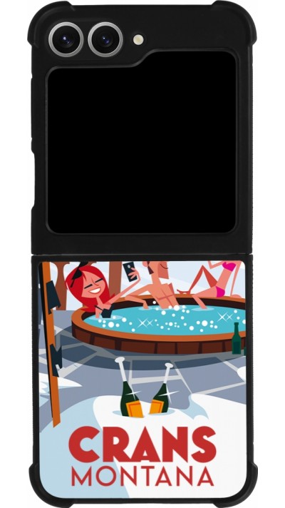 Samsung Galaxy Z Flip6 Case Hülle - Silikon schwarz Crans-Montana Mountain Jacuzzi