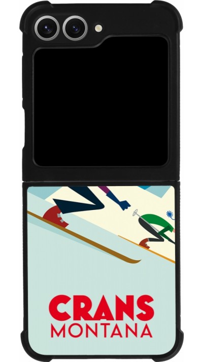 Samsung Galaxy Z Flip6 Case Hülle - Silikon schwarz Crans-Montana Ski Downhill