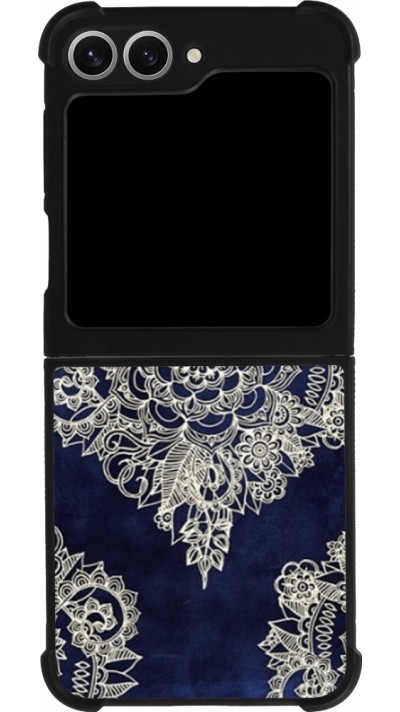 Samsung Galaxy Z Flip6 Case Hülle - Silikon schwarz Cream Flower Moroccan