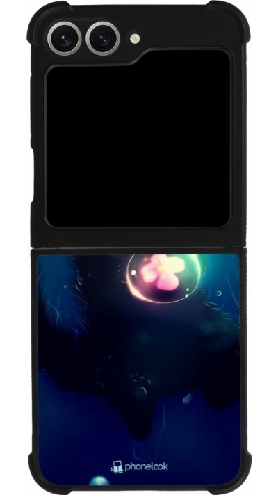 Samsung Galaxy Z Flip6 Case Hülle - Silikon schwarz Cute Cat Bubble