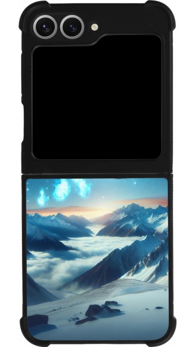 Samsung Galaxy Z Flip6 Case Hülle - Silikon schwarz Drache nächtliche Berg