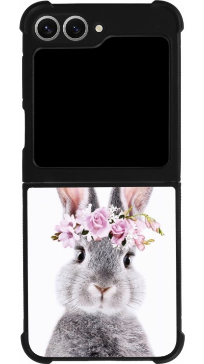Samsung Galaxy Z Flip6 Case Hülle - Silikon schwarz Easter 2023 flower bunny