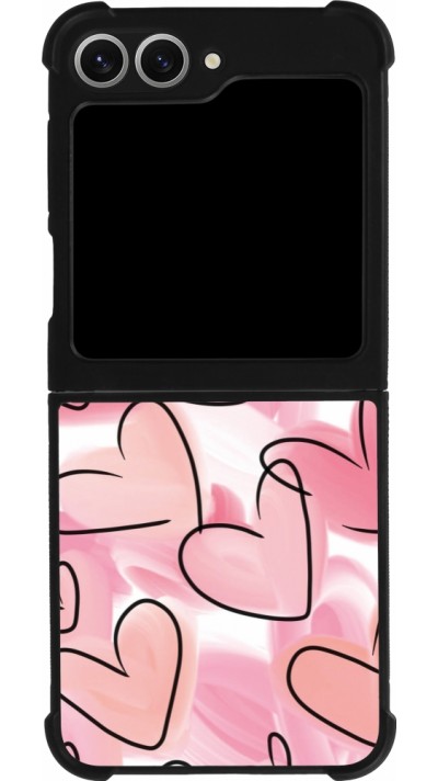 Samsung Galaxy Z Flip6 Case Hülle - Silikon schwarz Easter 2023 pink hearts