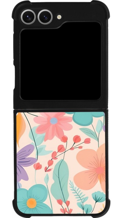 Samsung Galaxy Z Flip6 Case Hülle - Silikon schwarz Easter 2024 spring flowers