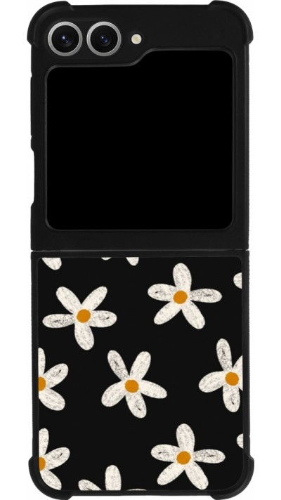 Samsung Galaxy Z Flip6 Case Hülle - Silikon schwarz Easter 2024 white on black flower