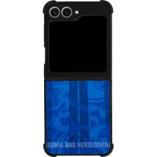 Coque Samsung Galaxy Z Flip6 - Silicone rigide noir Maillot de football Bosnie-Herzégovine 2026 personnalisable