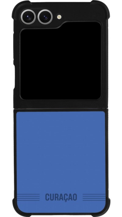 Coque Samsung Galaxy Z Flip6 - Silicone rigide noir Maillot de football Curaçao 2026 personnalisable