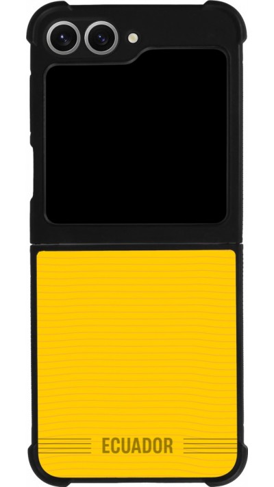 Coque Samsung Galaxy Z Flip6 - Silicone rigide noir Maillot de football E?quateur 2026 personnalisable