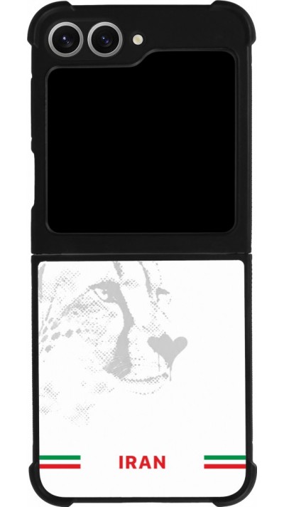 Coque Samsung Galaxy Z Flip6 - Silicone rigide noir Maillot de football Iran 2026 personnalisable
