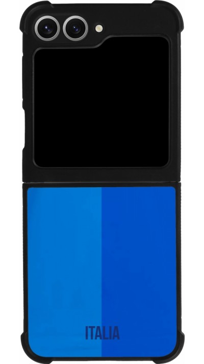 Coque Samsung Galaxy Z Flip6 - Silicone rigide noir Maillot de football Italie 2022 personnalisable