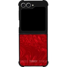 Coque Samsung Galaxy Z Flip6 - Silicone rigide noir Maillot de football Turquie 2026 personnalisable