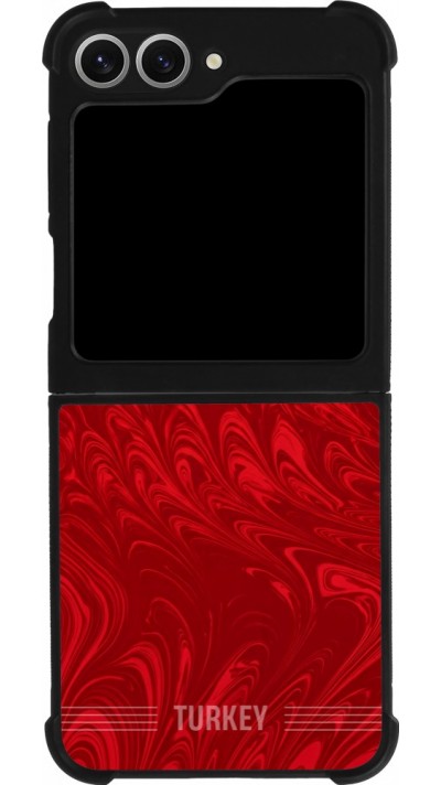 Coque Samsung Galaxy Z Flip6 - Silicone rigide noir Maillot de football Turquie 2026 personnalisable