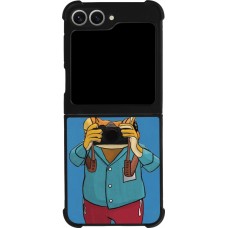 Samsung Galaxy Z Flip6 Case Hülle - Silikon schwarz Frog with camera DTMF