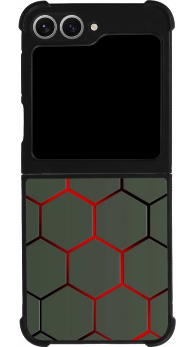 Samsung Galaxy Z Flip6 Case Hülle - Silikon schwarz Geometric Line red