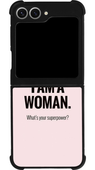 Samsung Galaxy Z Flip6 Case Hülle - Silikon schwarz I am a woman