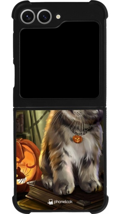 Samsung Galaxy Z Flip6 Case Hülle - Silikon schwarz Halloween 21 Witch cat