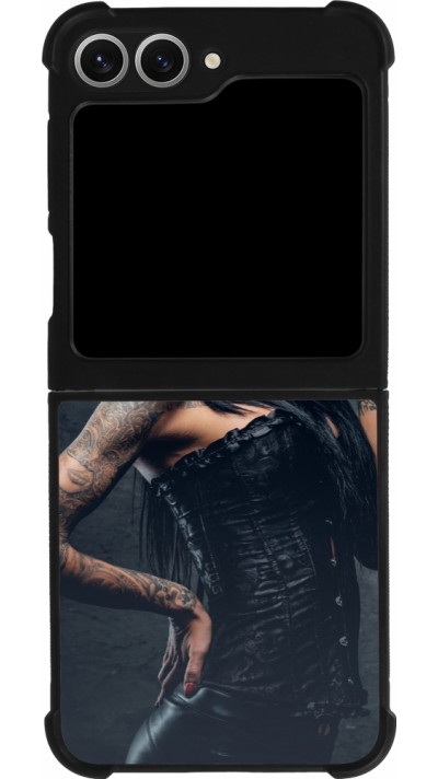 Samsung Galaxy Z Flip6 Case Hülle - Silikon schwarz Halloween 22 Tattooed Girl
