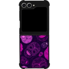 Samsung Galaxy Z Flip6 Case Hülle - Silikon schwarz Halloween 2023 pink skulls