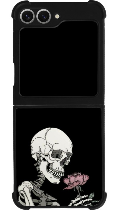 Samsung Galaxy Z Flip6 Case Hülle - Silikon schwarz Halloween 2023 rose and skeleton