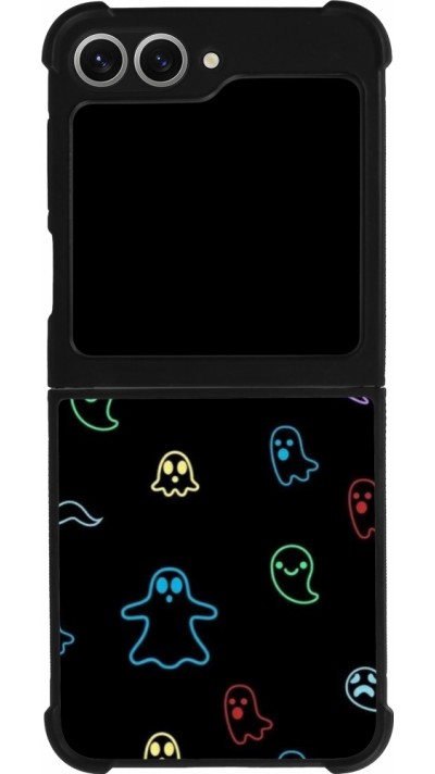 Samsung Galaxy Z Flip6 Case Hülle - Silikon schwarz Halloween 2024 colorful ghosts