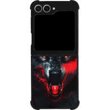 Samsung Galaxy Z Flip6 Case Hülle - Silikon schwarz Halloween 2024 mad werewolf
