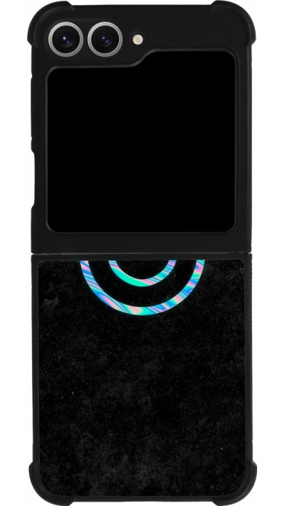 Samsung Galaxy Z Flip6 Case Hülle - Silikon schwarz Happy smiley irisirt
