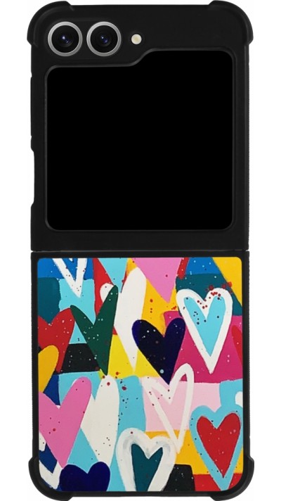 Samsung Galaxy Z Flip6 Case Hülle - Silikon schwarz Joyful Hearts