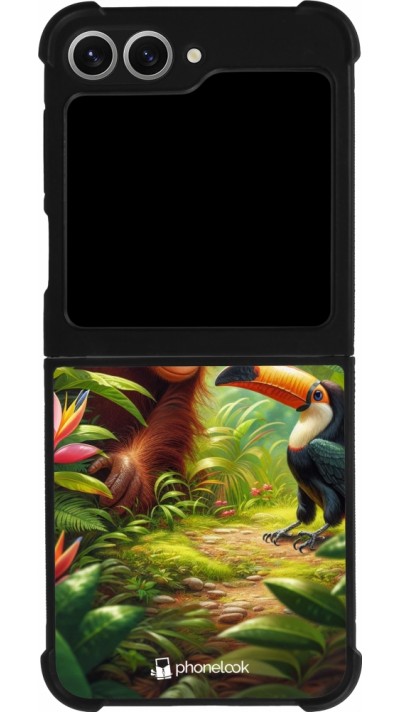 Samsung Galaxy Z Flip6 Case Hülle - Silikon schwarz Tropischer Dschungel Tayrona
