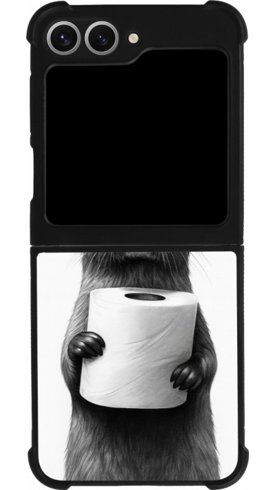 Samsung Galaxy Z Flip6 Case Hülle - Silikon schwarz Otter Toilettenpapier