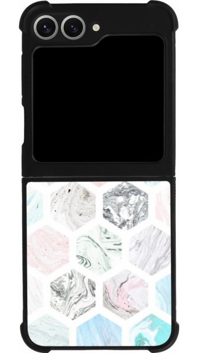 Coque Samsung Galaxy Z Flip6 - Silicone rigide noir Marble Everything