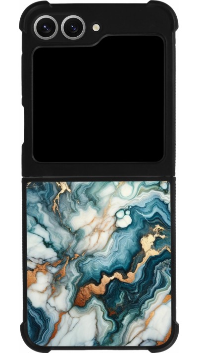 Samsung Galaxy Z Flip6 Case Hülle - Silikon schwarz Grüner Blauer Goldener Marmor