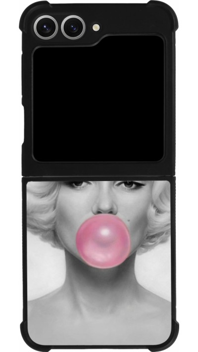 Coque Samsung Galaxy Z Flip6 - Silicone rigide noir Marilyn Bubble