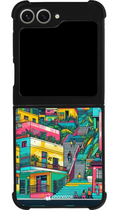 Samsung Galaxy Z Flip6 Case Hülle - Silikon schwarz Medellin Comuna 13 Kunst