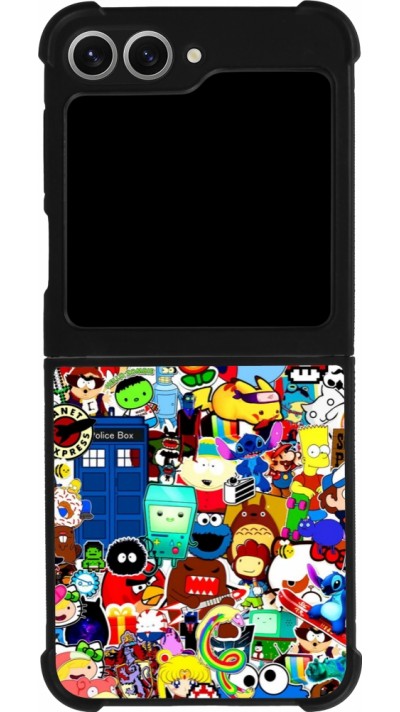 Coque Samsung Galaxy Z Flip6 - Silicone rigide noir Mixed cartoons
