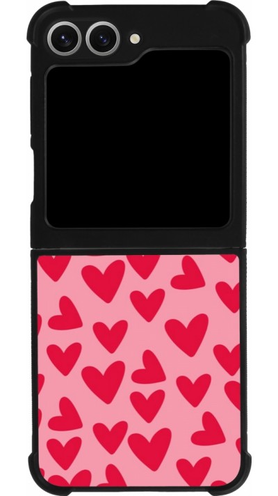 Coque Samsung Galaxy Z Flip6 - Silicone rigide noir Mom 2024 petits coeurs