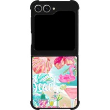 Samsung Galaxy Z Flip6 Case Hülle - Silikon schwarz Preppy Collage Aloha