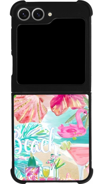 Coque Samsung Galaxy Z Flip6 - Silicone rigide noir Preppy Collage Aloha