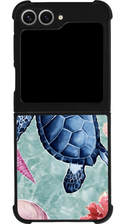 Coque Samsung Galaxy Z Flip6 - Silicone rigide noir Preppy Turtle
