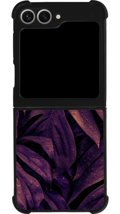 Coque Samsung Galaxy Z Flip6 - Silicone rigide noir Purple Light Leaves