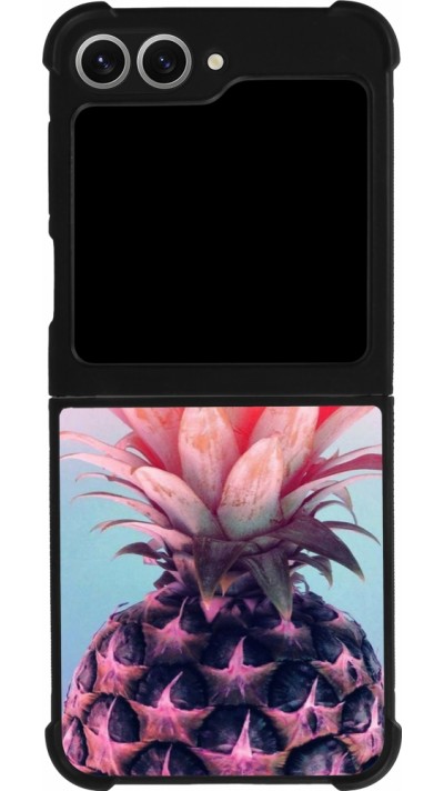Samsung Galaxy Z Flip6 Case Hülle - Silikon schwarz Purple Pink Pineapple