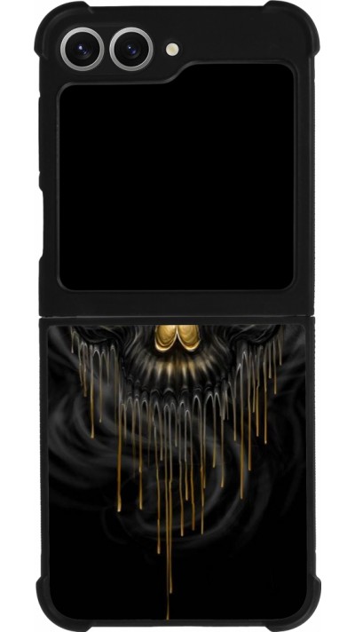 Coque Samsung Galaxy Z Flip6 - Silicone rigide noir Skull 02