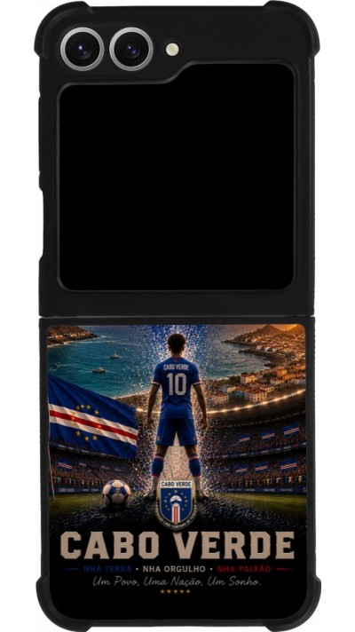 Coque Samsung Galaxy Z Flip6 - Silicone rigide noir Football Cap-Vert splash 2026