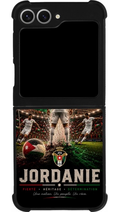 Coque Samsung Galaxy Z Flip6 - Silicone rigide noir Football Jordanie splash 2026