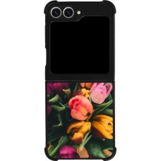 Samsung Galaxy Z Flip6 Case Hülle - Silikon schwarz Bouquet of tulips Spring 2026