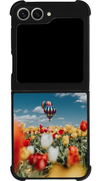 Coque Samsung Galaxy Z Flip6 - Silicone rigide noir Hot air balloon Spring 2026