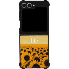 Samsung Galaxy Z Flip6 Case Hülle - Silikon schwarz Summer 2025 Enjoy your life
