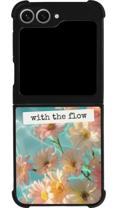 Coque Samsung Galaxy Z Flip6 - Silicone rigide noir Summer 2025 Grow with the flow